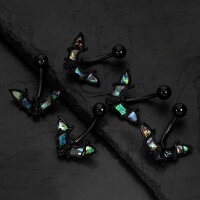 Piercing Banane mit Fledermaus und Perlmutt