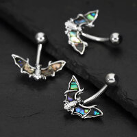 Piercing Banane mit Fledermaus und Perlmutt