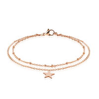 Mehrlagiges Armband mit Stern in Roségold