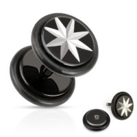Fake Plug - Schwarz - Gravur - Stern