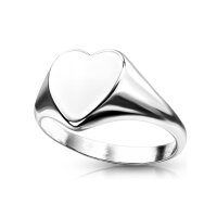 Silberner Ring mit flachem Herz