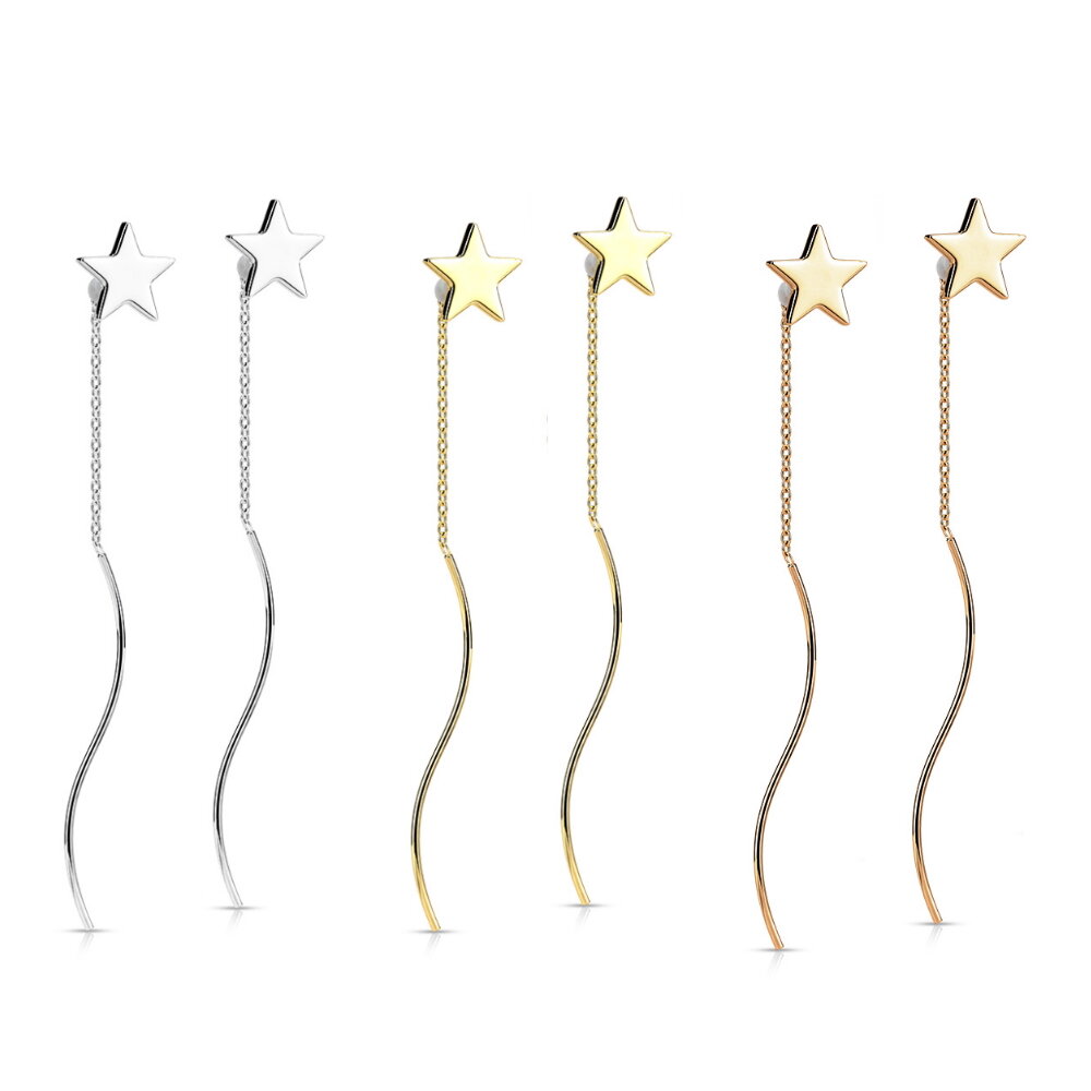 Soul-Cats Fake Plugs Edelstahl - Glitzersteine Im Stern-Design