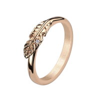 Roségoldener Ring mit Feder