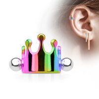 Kurzer Piercing Stab mit Krone Ear Cuff