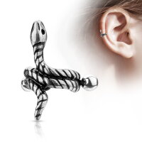 Kurzer Piercing Stab mit Schlangen Ear Cuff