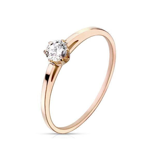 Roségoldener Ring mit klarem Kristallstein