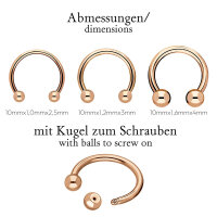Piercing Hufeisen mit Kugel - Rosegold