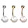 Bauchnabelpiercing mit Perle und Kristallen