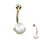 Bauchnabelpiercing mit Perle und Kristallen