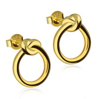 925 Sterling Silber Ohrstecker mit Ring und Knoten