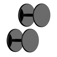 Mattes Titan Fake Plug Set - Ohrstecker zum Schrauben [05.] schwarz - 4mm