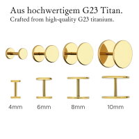 Mattes Titan Fake Plug Set - Ohrstecker zum Schrauben [05.] schwarz - 4mm