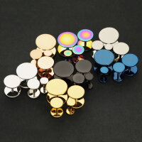 Mattes Titan Fake Plug Set - Ohrstecker zum Schrauben [05.] schwarz - 4mm