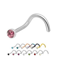 Titan Nasenpiercing mit Kristall