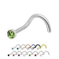 Titan Nasenpiercing mit Kristall