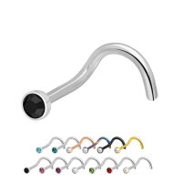 Titan Nasenpiercing mit Kristall