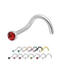 Titan Nasenpiercing mit Kristall