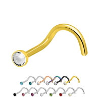 Titan Nasenpiercing mit Kristall