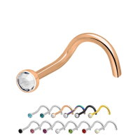 Titan Nasenpiercing mit Kristall