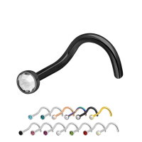 Titan Nasenpiercing mit Kristall