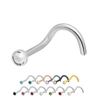 Titan Nasenpiercing mit Kristall