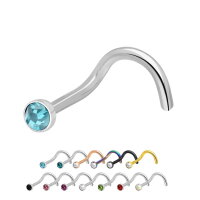 Titan Nasenpiercing mit Kristall