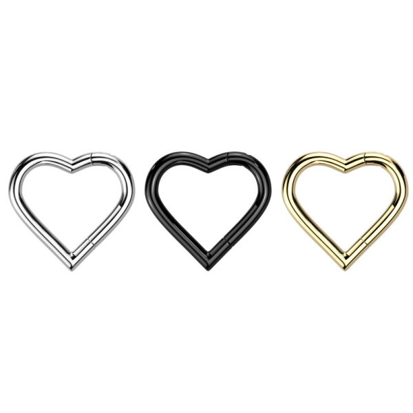 Titan Segmentring-Clicker Herz Piercing