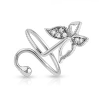 Nagel-Finger-Ring mit Kristall-Schmetterling