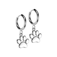 Creolen Ohrringe mit Pfoten-Anhänger