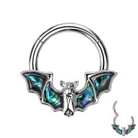 Segmentring-Clicker Piercing mit Fledermaus