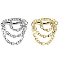 Titan Segmentring-Clicker Piercing mit 3 Ketten