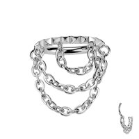 Titan Segmentring-Clicker Piercing mit 3 Ketten