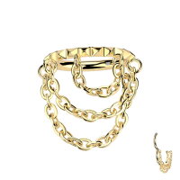 Titan Segmentring-Clicker Piercing mit 3 Ketten