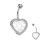 Bauchnabelpiercing mit Herz und Kristallen