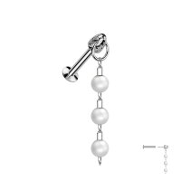 Labret Piercing mit Perlen-Anhänger