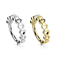 Segmentring-Clicker Piercing mit Herzen