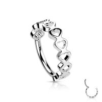 Segmentring-Clicker Piercing mit Herzen