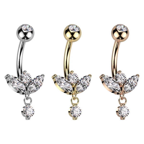 Bauchnabelpiercing mit Kristallen und Anhänger