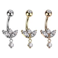 Bauchnabelpiercing mit Kristallen und Anhänger