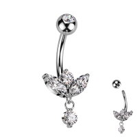 Bauchnabelpiercing mit Kristallen und Anhänger