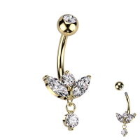 Bauchnabelpiercing mit Kristallen und Anhänger