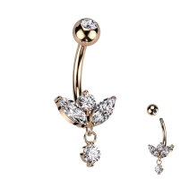 Bauchnabelpiercing mit Kristallen und Anhänger