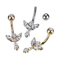 Bauchnabelpiercing mit Kristallen und Anhänger
