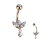 Bauchnabelpiercing mit Kristallen und Anhänger