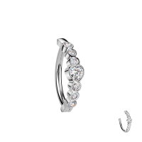 Piercing Banane-Spange mit Herz und Kristallen