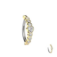 Piercing Banane-Spange mit Herz und Kristallen