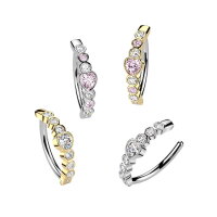 Piercing Banane-Spange mit Herz und Kristallen