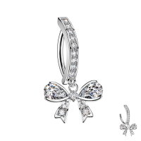 Piercing Banane-Spange mit Schleife und Kristallen