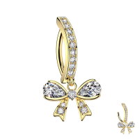 Piercing Banane-Spange mit Schleife und Kristallen