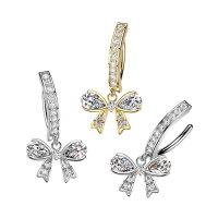 Piercing Banane-Spange mit Schleife und Kristallen
